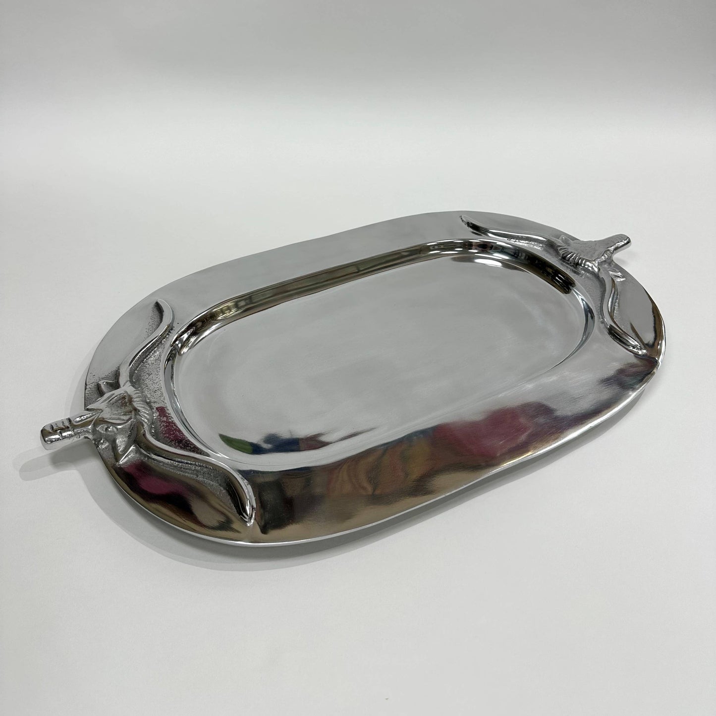 Silver Longhorn Serving Tray