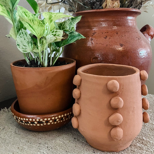 Small Beaded Terracotta Planter