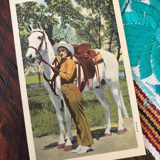 Rodeo Cowgirl Postcard
