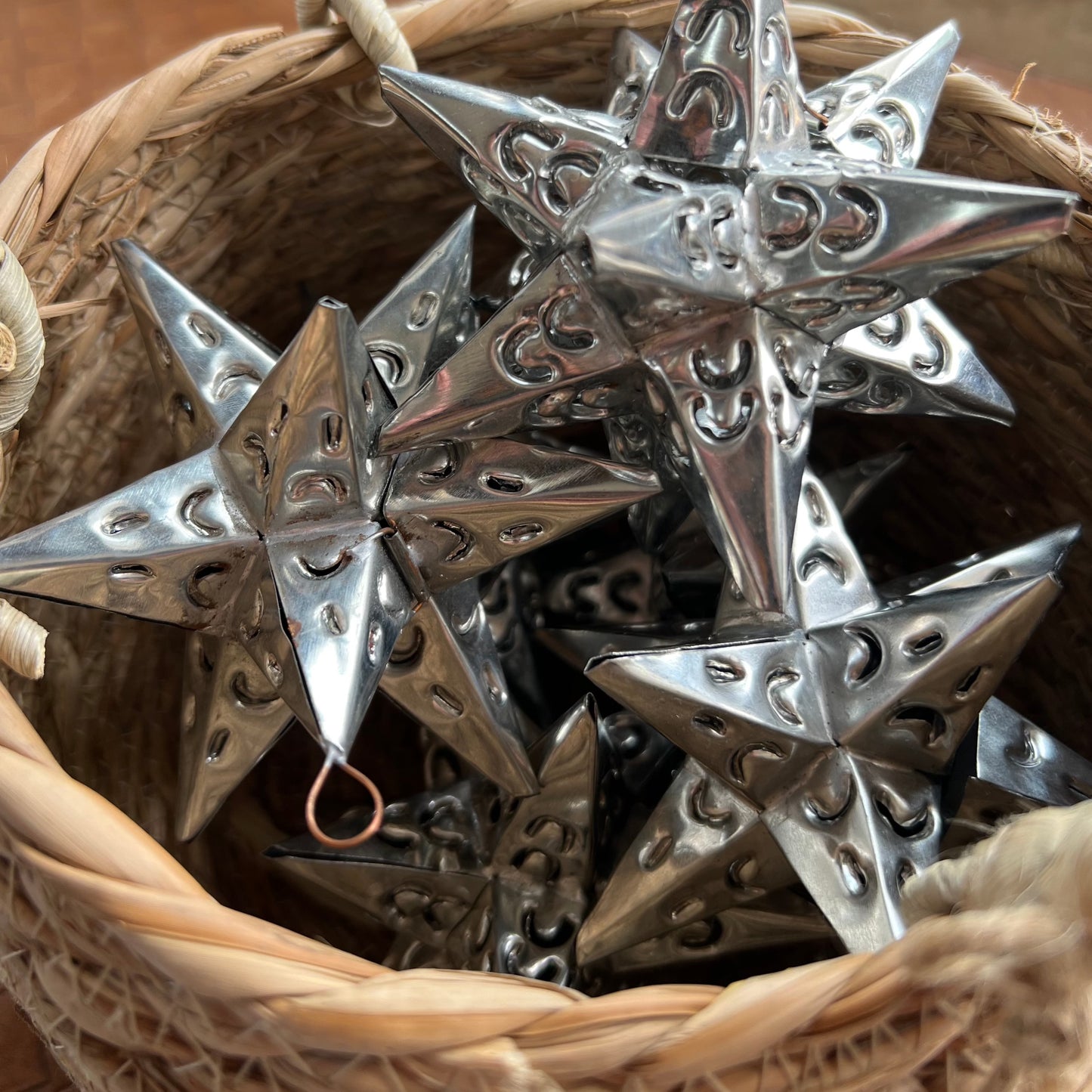 Punched Silver Tin Stars