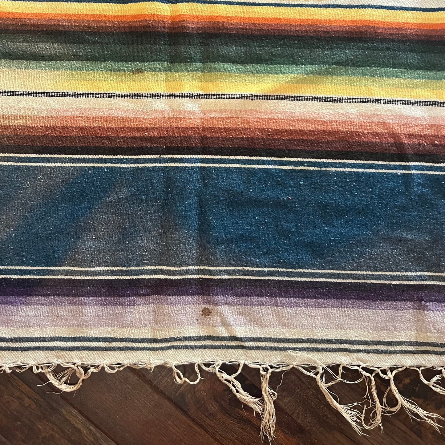 Vintage Wool Saltillo Serape Woven Blanket