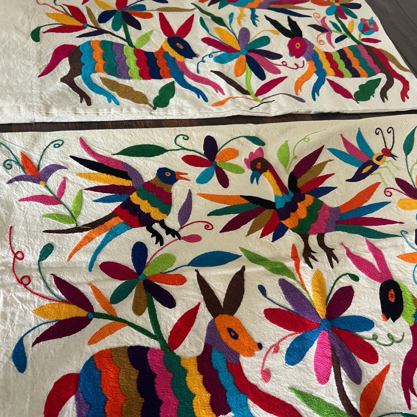 Otomi Tenango Hand Embroidered Cotton Pillow Cases