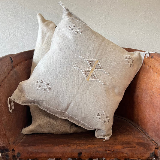 Grey Cactus Silk Pillow