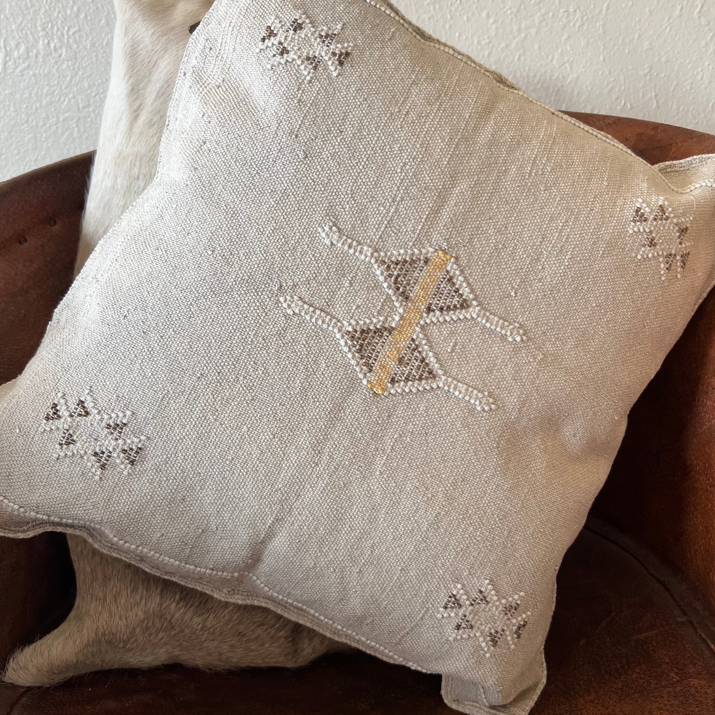 Grey Cactus Silk Pillow