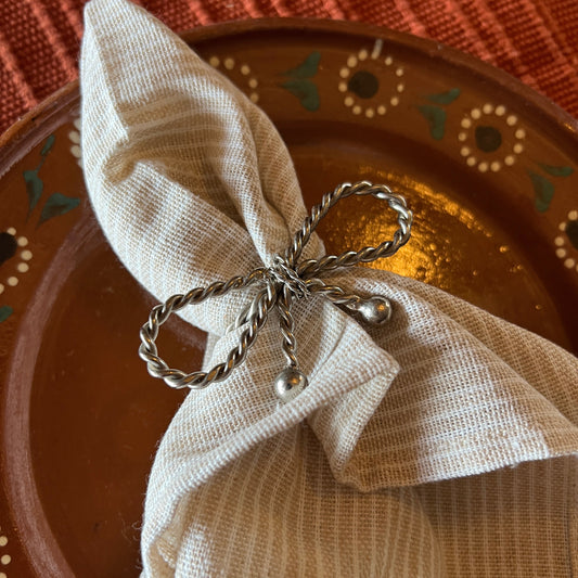 Twisted Rope Bow Napkin Rings