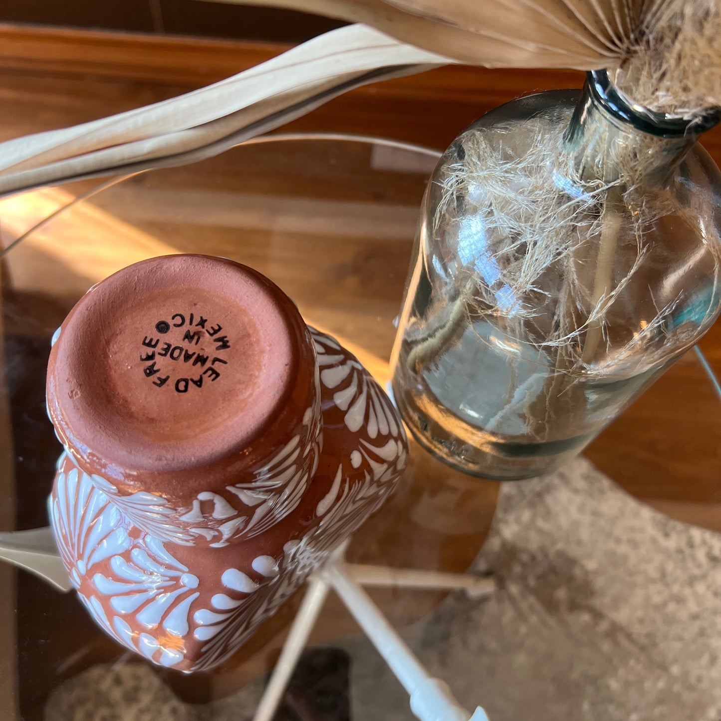 White Talavera Clay Carafe