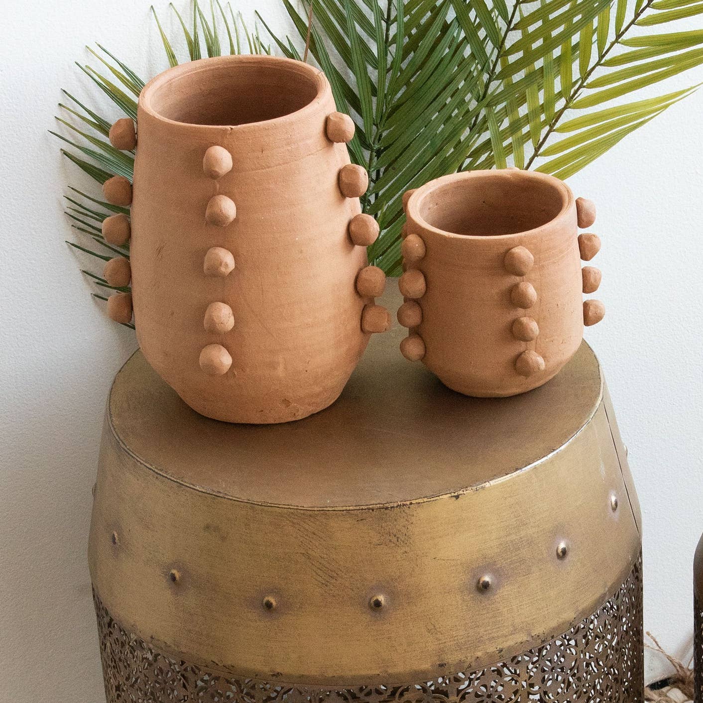 Small Beaded Terracotta Planter
