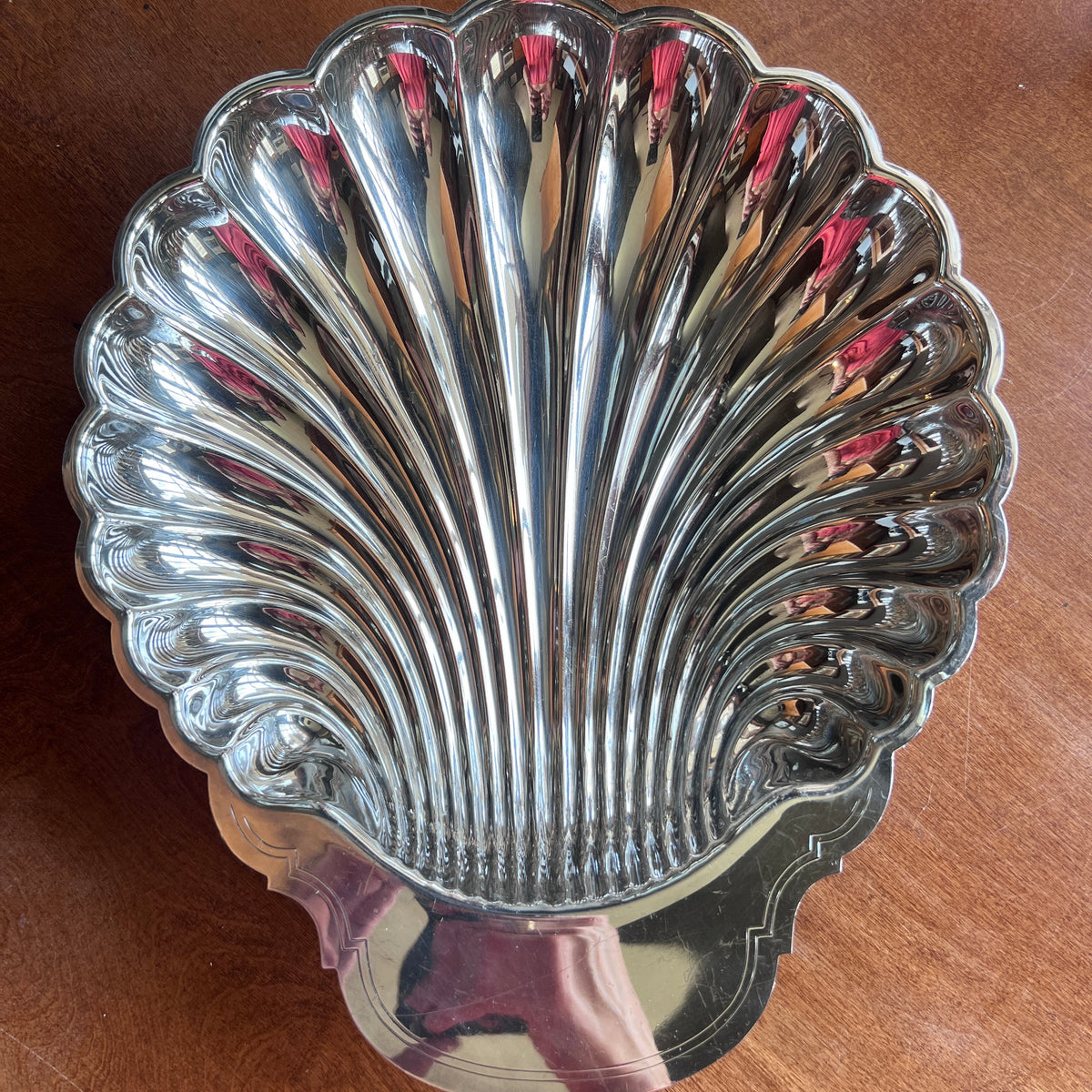 Silverplate Scalloped Clamshell Serving Platter
