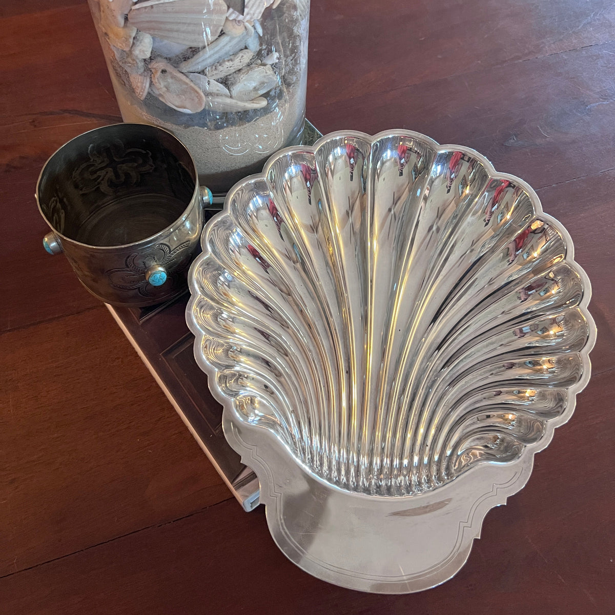Silverplate Scalloped Clamshell Serving Platter
