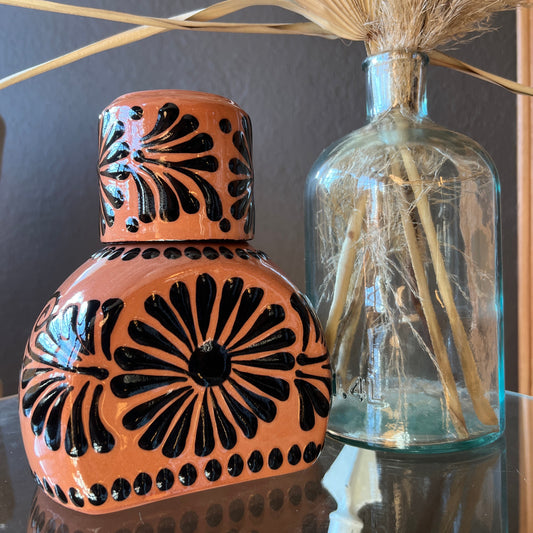 Black Talavera Clay Carafe