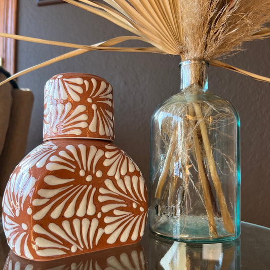 White Talavera Clay Carafe