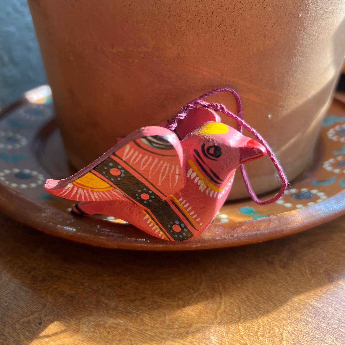Mexican Vintage Wooden Songbird Ornaments